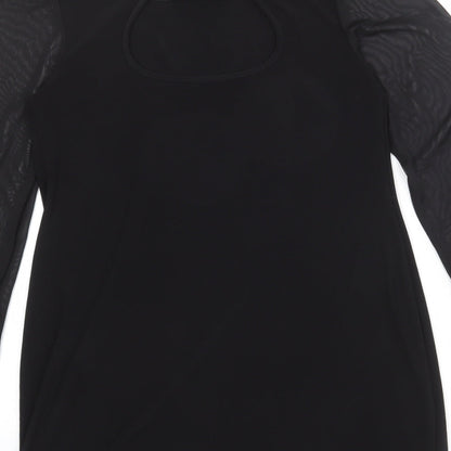 Billie & Blossom Womens Black Polyester A-Line Size 10 Boat Neck Pullover