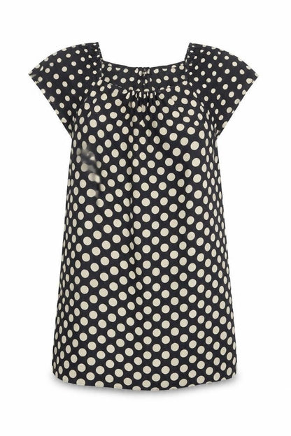 NEXT Womens Black Polka Dot Polyester A-Line Size 12 Square Neck Pullover