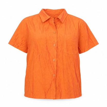 Wallis Womens Orange Polyester Basic Button-Up Size 16 Collared