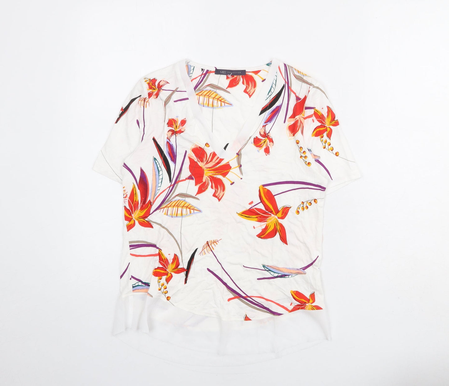 Womens UK Size 6 Marks and Spencer White Basic Blouse
