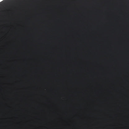 Annabelle Womens Black Geometric Viscose Basic T-Shirt Size 16 Boat Neck
