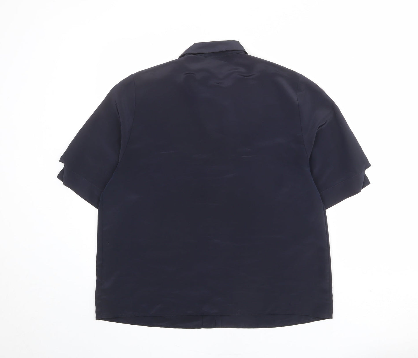 Womens UK Size 14 Planet Blue Basic Button-Up