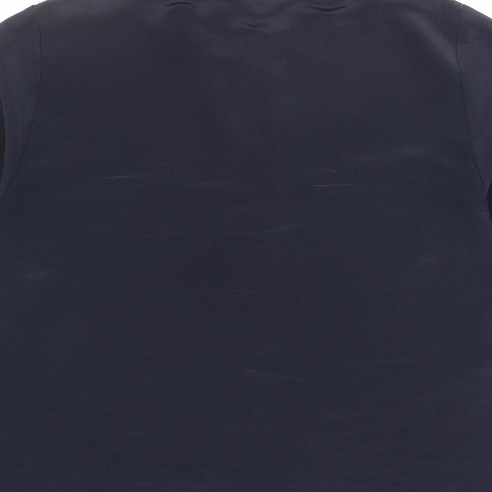 Womens UK Size 14 Planet Blue Basic Button-Up
