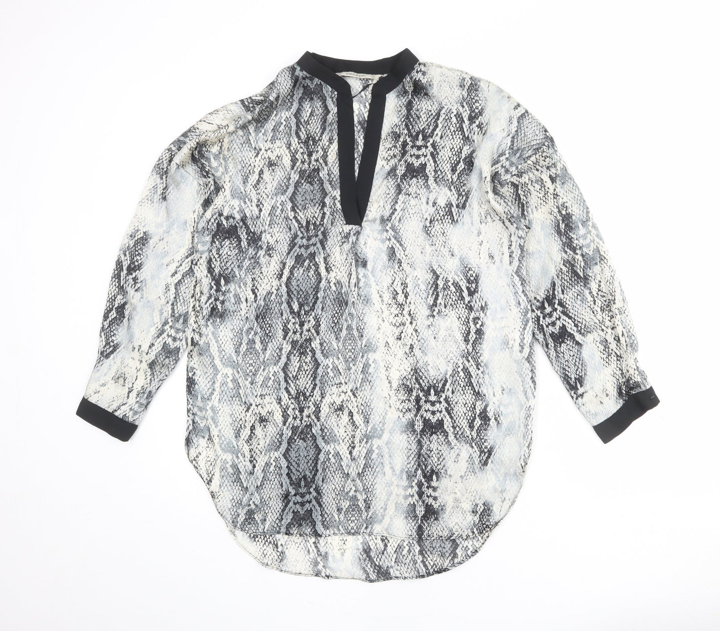Womens UK Size S Zara Multicoloured Basic Blouse
