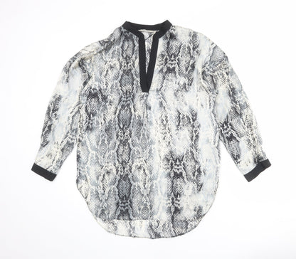 Womens UK Size S Zara Multicoloured Basic Blouse