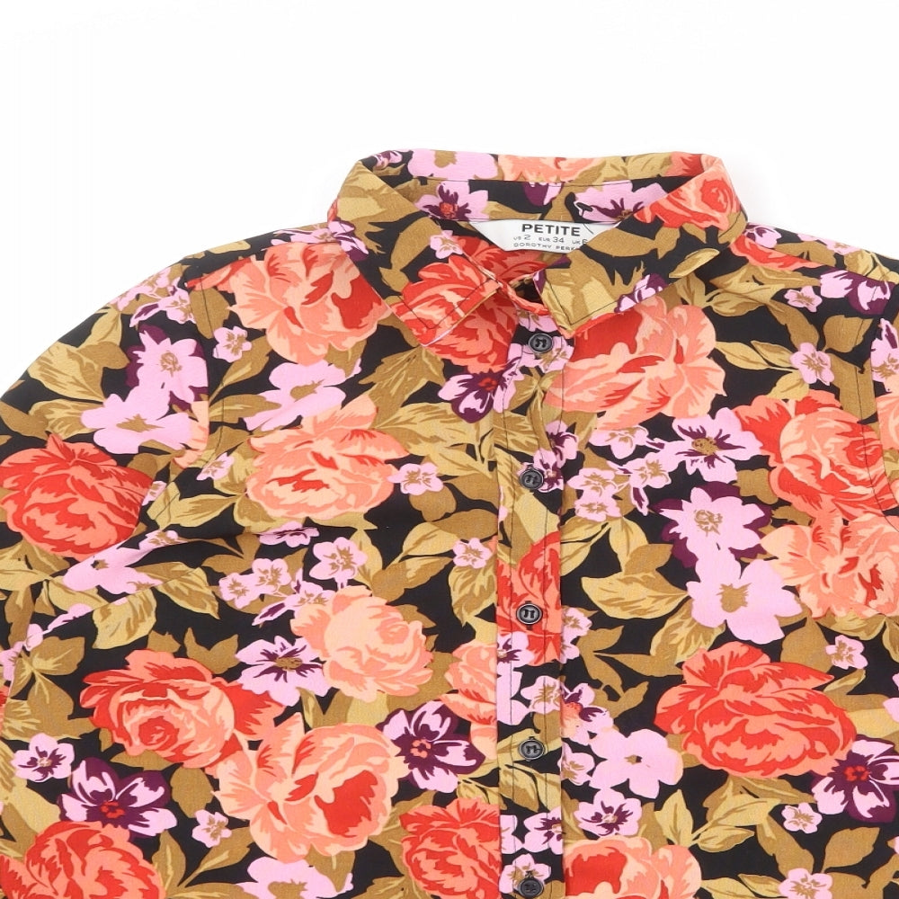 Womens UK Size 6 Dorothy Perkins Multicoloured Basic Button-Up