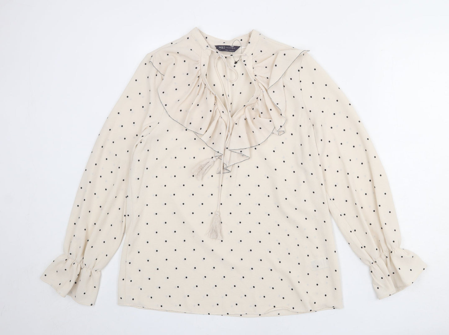 Womens UK Size 12 Marks and Spencer Beige Basic Blouse