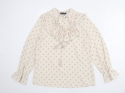 Womens UK Size 12 Marks and Spencer Beige Basic Blouse