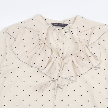 Womens UK Size 12 Marks and Spencer Beige Basic Blouse