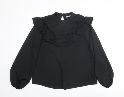 Womens UK Size 10 Topshop Black Basic Blouse