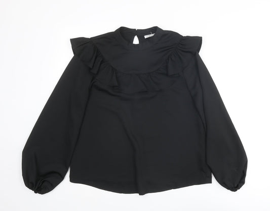 Womens UK Size 10 Topshop Black Basic Blouse