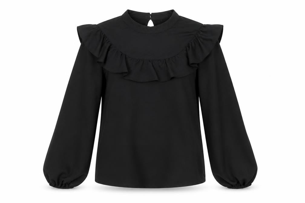 Womens UK Size 10 Topshop Black Basic Blouse