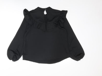 Womens UK Size 10 Topshop Black Basic Blouse
