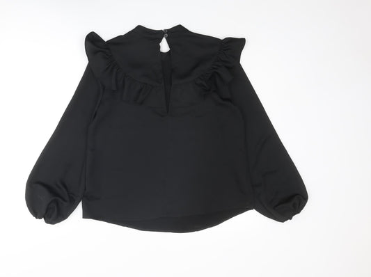 Womens UK Size 10 Topshop Black Basic Blouse