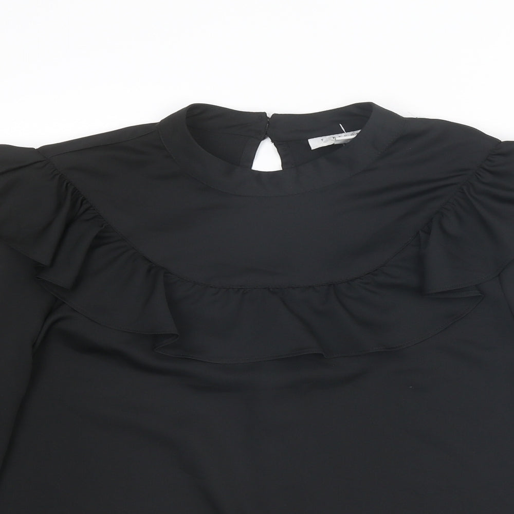 Womens UK Size 10 Topshop Black Basic Blouse