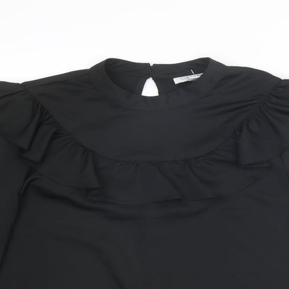 Womens UK Size 10 Topshop Black Basic Blouse
