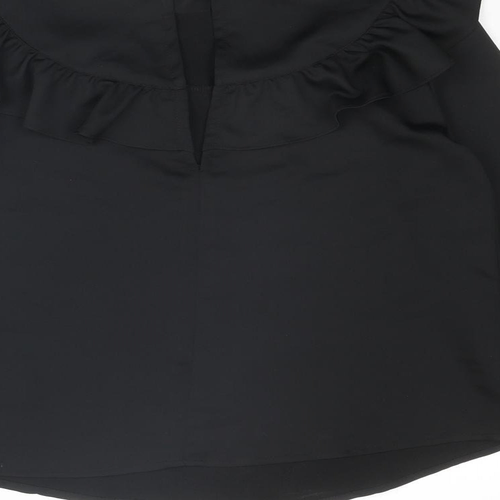 Womens UK Size 10 Topshop Black Basic Blouse