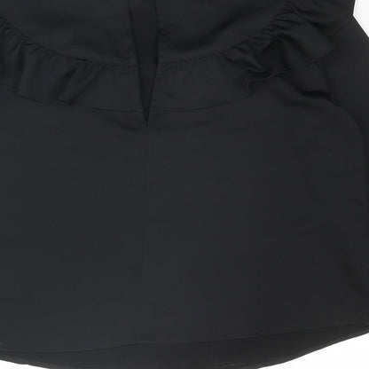 Womens UK Size 10 Topshop Black Basic Blouse