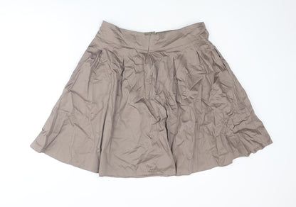 Dorothy Perkins Womens Brown Cotton Tulip Skirt Size 14 Zip