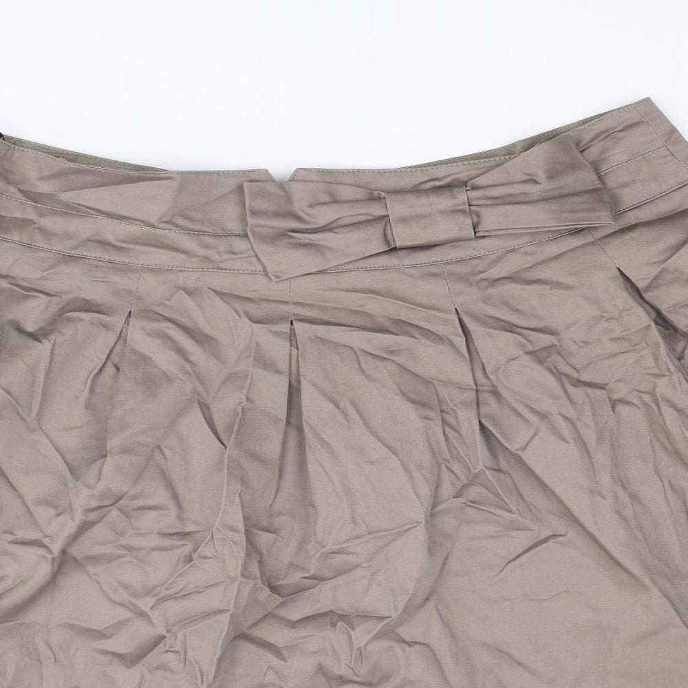 Dorothy Perkins Womens Brown Cotton Tulip Skirt Size 14 Zip