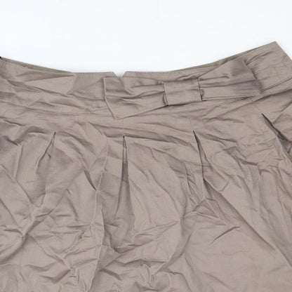 Dorothy Perkins Womens Brown Cotton Tulip Skirt Size 14 Zip