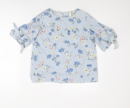 Womens UK Size 6 H&M Blue Basic Blouse