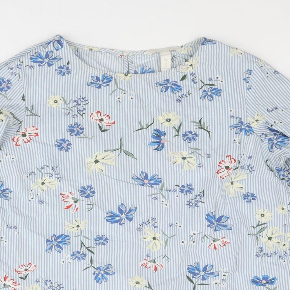 Womens UK Size 6 H&M Blue Basic Blouse