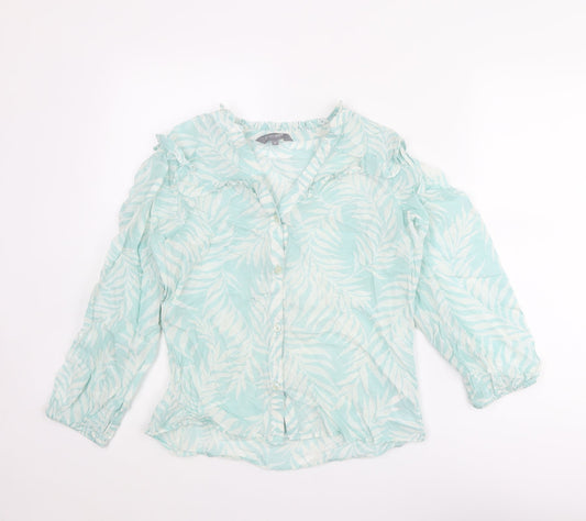 Womens UK Size 8 Principles Blue Basic Button-Up
