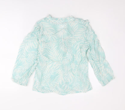 Womens UK Size 8 Principles Blue Basic Button-Up