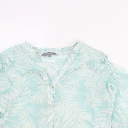 Womens UK Size 8 Principles Blue Basic Button-Up