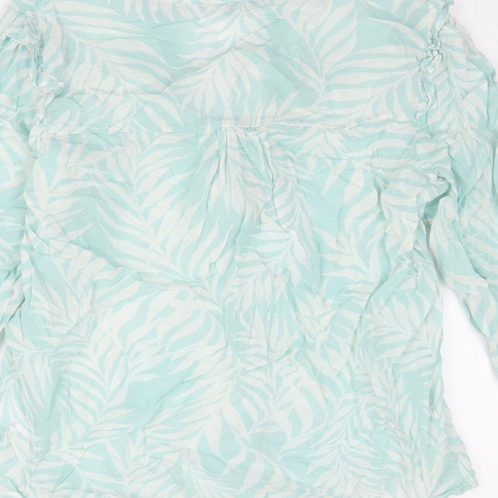 Womens UK Size 8 Principles Blue Basic Button-Up