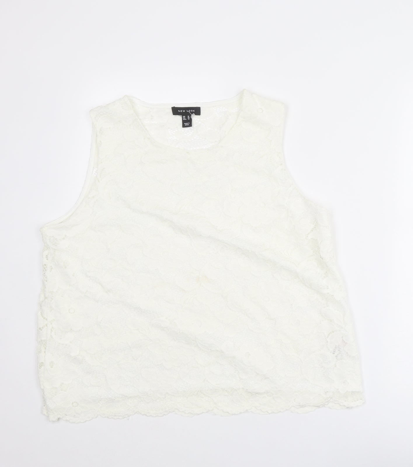 Womens UK Size 20 New Look Ivory Basic Tank