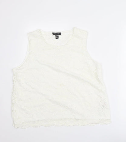 Womens UK Size 20 New Look Ivory Basic Tank