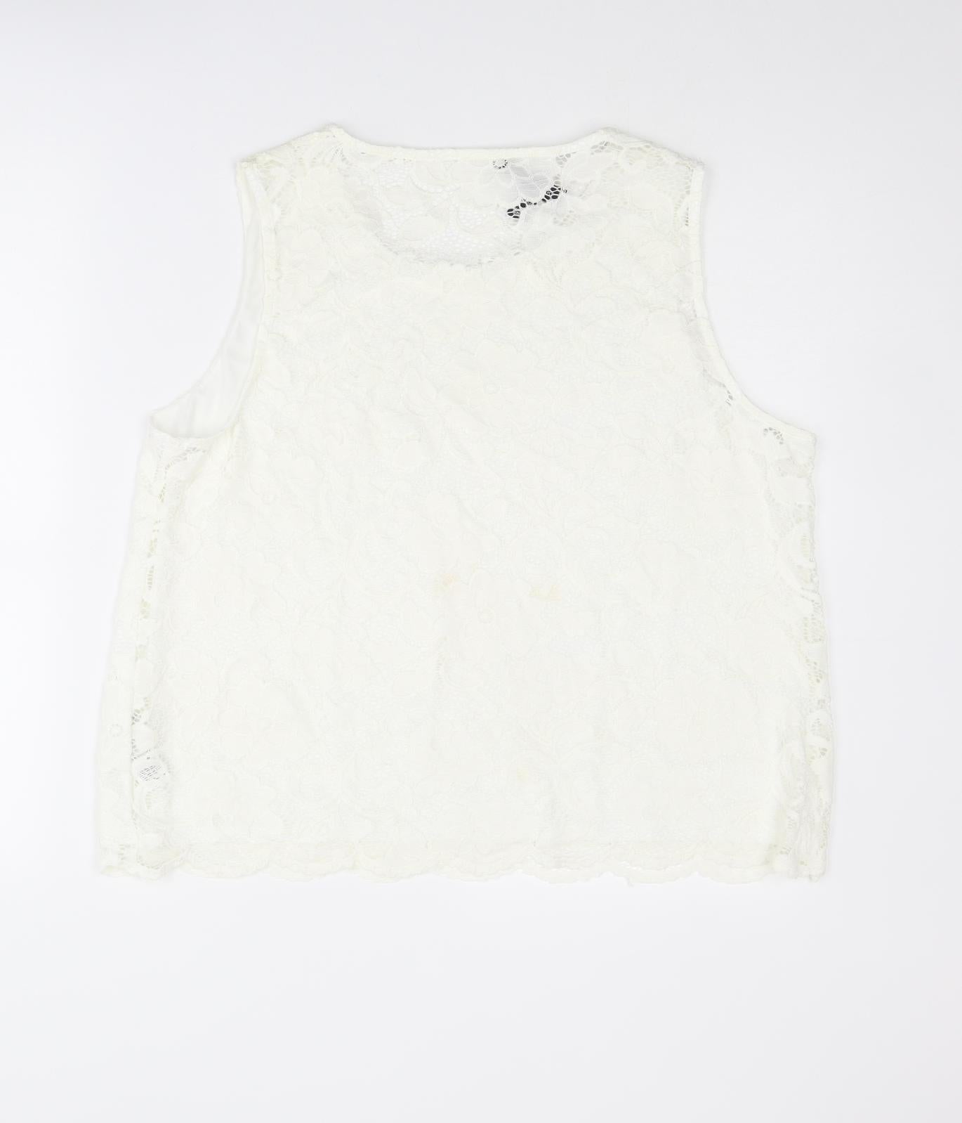 Womens UK Size 20 New Look Ivory Basic Tank