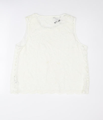 Womens UK Size 20 New Look Ivory Basic Tank