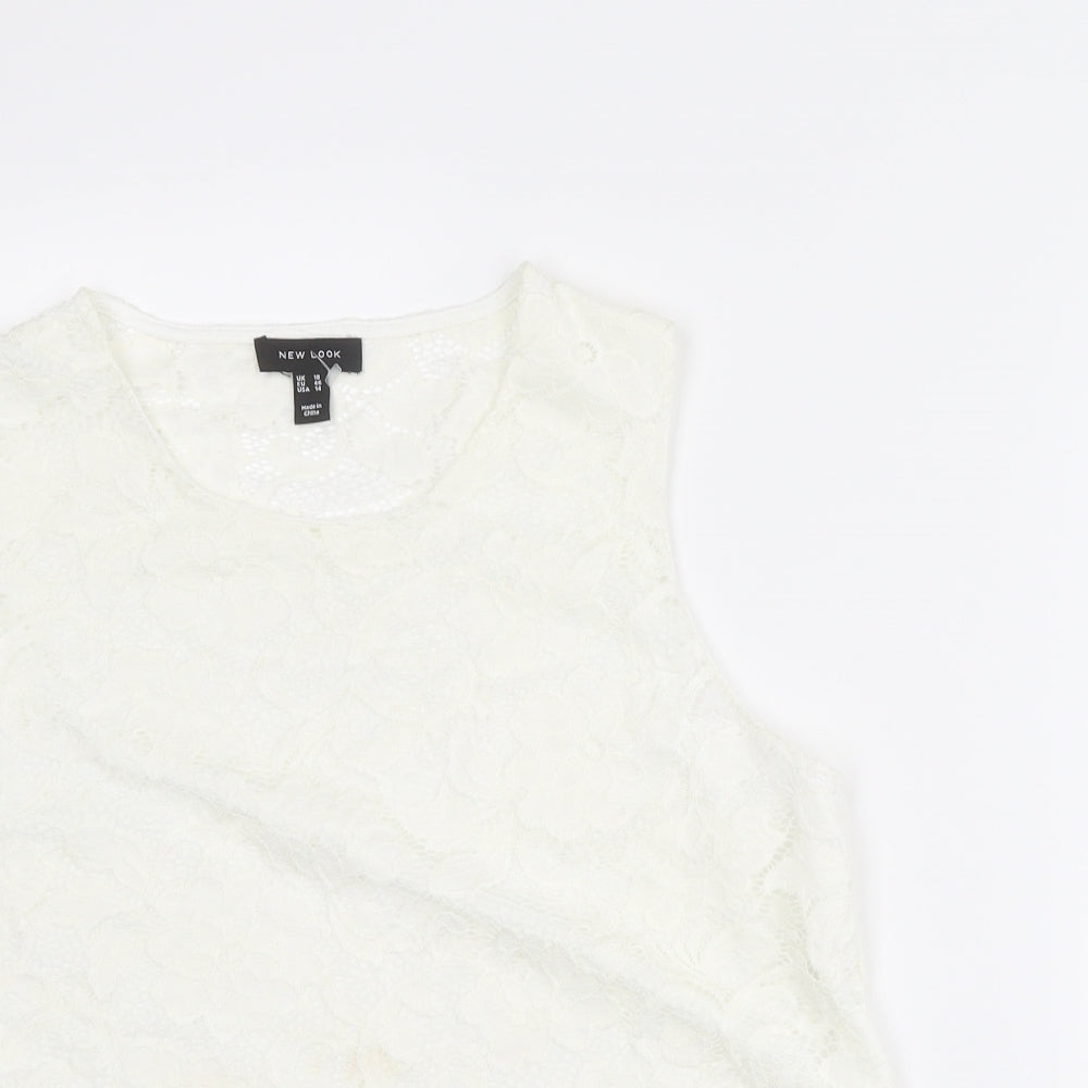 Womens UK Size 20 New Look Ivory Basic Tank