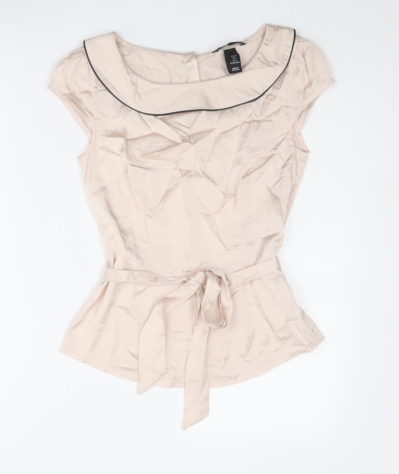 Womens UK Size 6 H&M Pink Basic Blouse