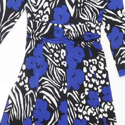 Country Casuals Womens Multicoloured Geometric Polyester A-Line Size S V-Neck Pullover