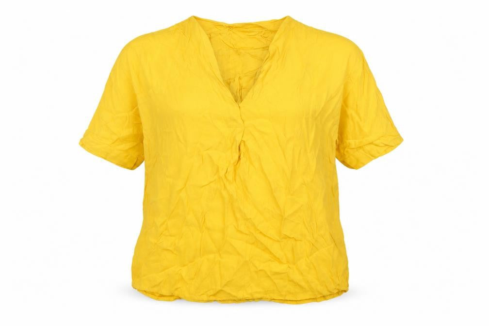 Phase Eight Womens Yellow Viscose Basic T-Shirt Size 12 V-Neck