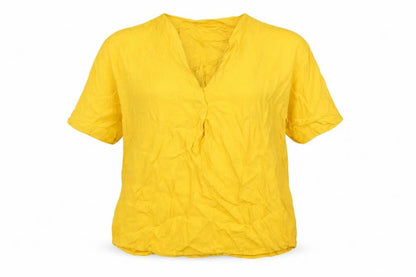 Phase Eight Womens Yellow Viscose Basic T-Shirt Size 12 V-Neck