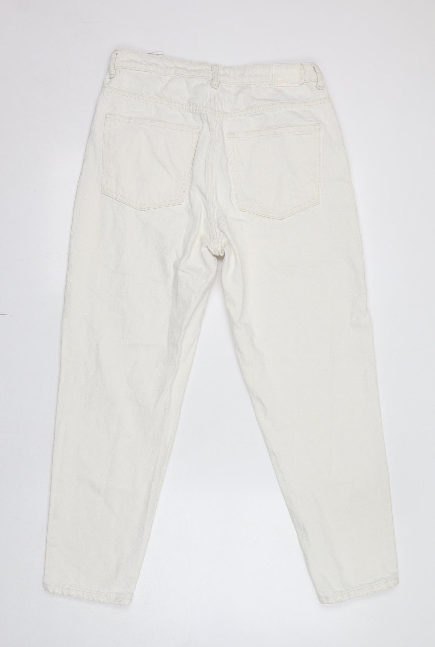 Bershka Womens White Cotton Skinny Jeans Size 10 L27 in Regular Zip