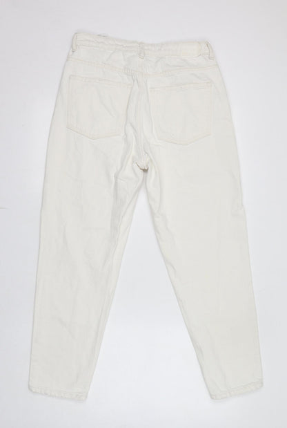 Bershka Womens White Cotton Skinny Jeans Size 10 L27 in Regular Zip