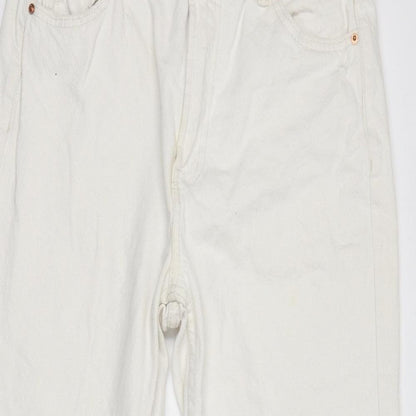 Bershka Womens White Cotton Skinny Jeans Size 10 L27 in Regular Zip