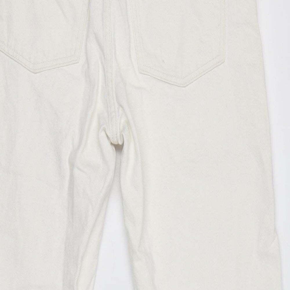 Bershka Womens White Cotton Skinny Jeans Size 10 L27 in Regular Zip
