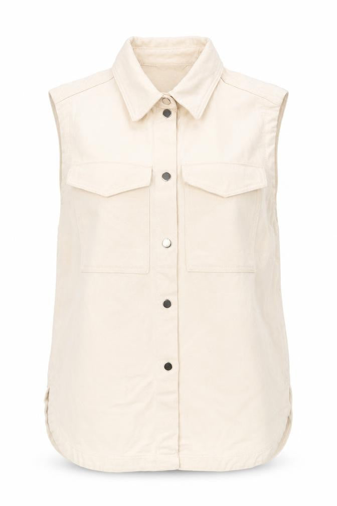H&M Womens Ivory Jacket Waistcoat Size M Button