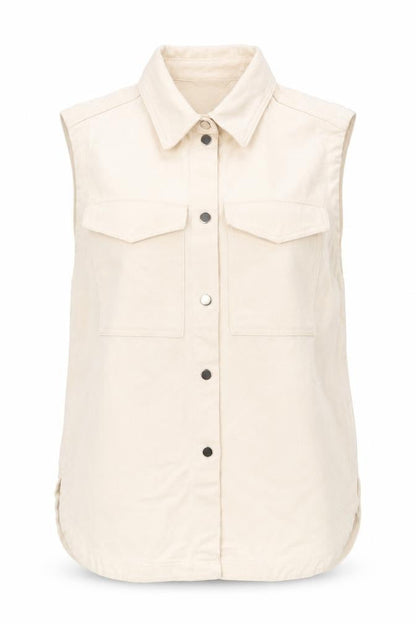 H&M Womens Ivory Jacket Waistcoat Size M Button