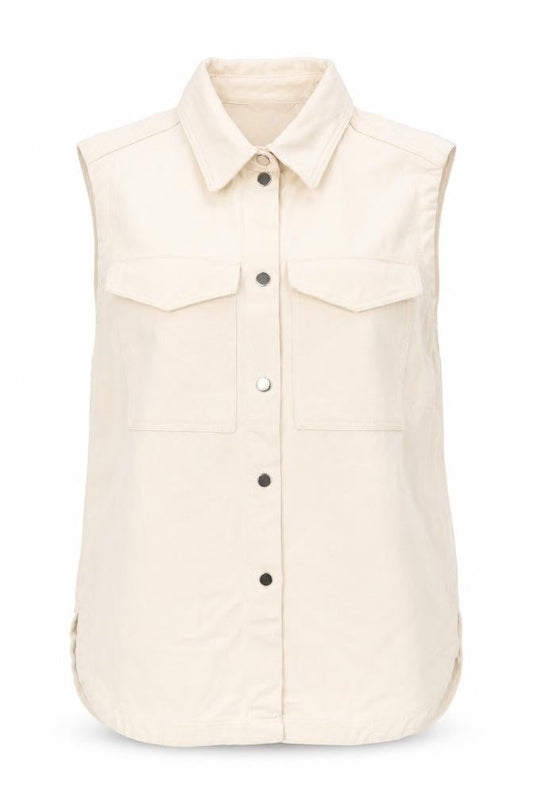 H&M Womens Ivory Jacket Waistcoat Size M Button