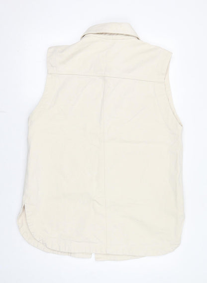 H&M Womens Ivory Jacket Waistcoat Size M Button