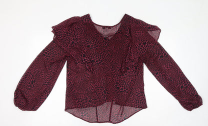 Womens UK Size 10 Topshop Purple Basic Blouse