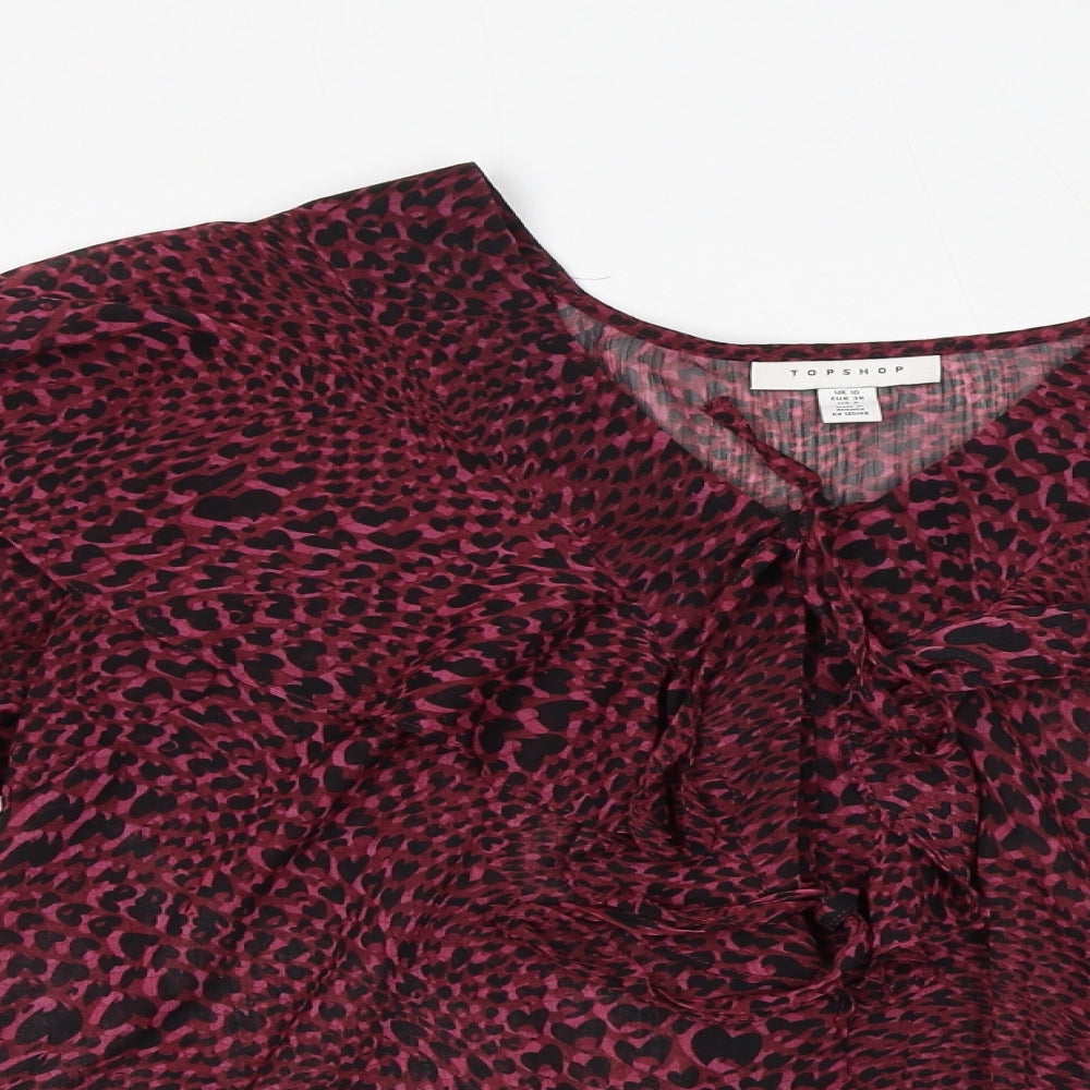 Womens UK Size 10 Topshop Purple Basic Blouse